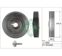 Crankshaft pulley with vibration damper 544 0090 20 INA for RENAULT DACIA NISSAN