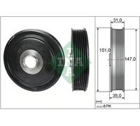 Crankshaft Pulley with vibration damper 544 0110 10 INA for RENAULT NISSAN