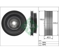 INA 544 0161 10 Crankshaft Pulley Fits Dacia Renault Clio Kangoo Logan Mcv
