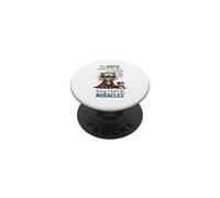 Cranky Cat Coffee No Miracles Morning Humor PopSockets Adhesive PopGrip