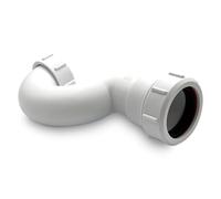 CranPlas 40mm Shallow Bath Trap | Easy Grip Compression Nuts P Trap Bath Waste | Universal Outlet Fits Plastic, Copper & Lead Pipes | Leak & Heat Tested