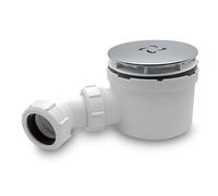 CranPlas Chrome Shower Trap | 90MM High-Flow Shower Waste Trap | Universal Fit, Leak-Tested, Easy Installation for DIY & Pro Use
