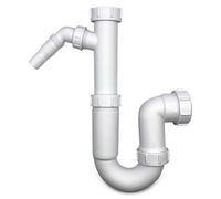 CranPlas CP113-40mm (1½″) P Trap with Twin Spigott 100mm Seal | High Flow Waste Trap with Deep Water Seal for Kitchen & Utility Sink | Dishwasher/Washing Machine Compatible | Compression Fit