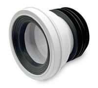 CranPlas CP116 Straight Pan Connector | 110mm (4”) Toilet Waste Fitting for Horizontal Outlet Pans | Compatible with PVC or Cast-Iron Soil Pipe | Compact, Sealed, Easy-Fit Design