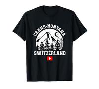 Crans-Montana Switzerland Alps Ski Resort Alpine Skiing Flag T-Shirt