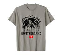 Crans-Montana Switzerland Alps Ski Resort Alpine Skiing Flag T-Shirt