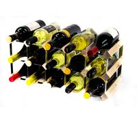 Cranville wine rack storage 15 bottle Pine wood and metal assembled