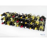 Classic 20/30 Bottle Cupboard top Black Stained Wood and galvanised Metal Wine Rack Ready Assembled