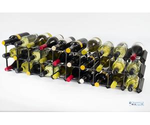 Cranville wine rack storage 20/30 bottle Black wood and metal assembled