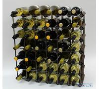 Cranville wine rack storage 42 bottle dark oak stain wood and metal assembled
