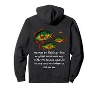 Crappie Fishing Gift For Him, Hooked On Romance, Love Laughs Pullover Hoodie