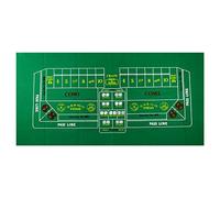 Craps Table Top Felt Layout - 36" x 72" Rectangle Las Vegas Style Green Casino Poker Table Cover Mat, Great for Poker Game Night Events Theme Party Fundraisers & Gatherings