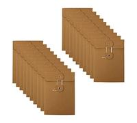 Crapyt 20 PCS String Tie Closure Envelope Vintage Kraft Paper 14×10cm/5.51"×3.94"(L×W) Brown Envelopes for Photo Document Accessories Coin Stamp Organizer Vintage