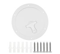 Crapyt 6" Boat Hatch Deck Access Plate, White Round Inspection Hatch Detachable Cover with T-Handle Pre-drilled Holes, for Ships, Fishing Boats, Yachts and Recreational Vehicles