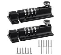 Crapyt Sliding Bolt Barn Door Locks Gate Latches, Zinc Alloy 4-Digit Password Keyless Flip Latch Lock for Barn, Garage, Shed, Fences, 1 Pcs Black