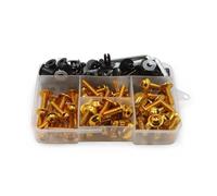 Crash Bar For MT07 For MT09 MT10 R1 3 195PIECE/Set CNC Alloy M6 For M5 Fairing Bolts Kit Bodywork Screws Nut Motorcycle Engine Guard(YELLOW)