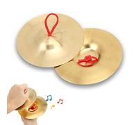 Crash Cymbals, 14.7cm Brass Hand Cymbal Percussion Instrument Drum Cymbal Portable Practice Metal Finger Zills for Jazz Drum Brass Traditional Drums for Beginner Adults (2Pair)