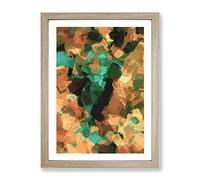 Crash In The Night Abstract Framed Print for Living Room Bedroom Home Office Décor, Wall Art Picture Ready to Hang, Oak A3 Frame (34 x 46 cm)