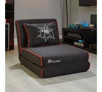 Crash Pad Jr Fold Out Z Frame Futon and Gaming Chair X Rocker Black Single