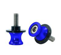 Crash Protector Frame Sliders For YZF R1 For YZFR1 For YZF-R1 R3 R6 R125 For MT-03 2PCS 6MM Motorcycle Swing Arm Sliders Spools CNC Swing Arm Stand Screw Paddock(Blue)