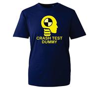 Crash Test Dummy T-Shirt Funny Sarcastic Dummy Man Crash Novelty Design Joke Adult Kids Unisex Tee Top (Navy, S)