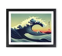 Crashing Japanese Wave Vol.3 Framed Print | A4 Black Framed Wall Art | Ready to Hang | Asian Nautical Picture | Living Room Bedroom Lounge Office