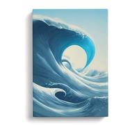 Crashing Ocean Waves White, Teal, Teal Canvas Print for Living Room Bedroom Home Office Décor, Wall Art Picture Ready to Hang, 30x20 Inch (76x50 cm)