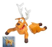 Crashing Santa Animated Christmas,Crashing Reindeer, Funny Christmas Window Decorations with Broken Glass Sticker & Leg-Kicking Animation, Funny Christmase Decor for Doors and Windows (A)