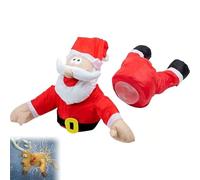 Crashing Santa Reindeer Animated Christmas, Funny Christmas Decoration, Window Decoration with Glass Shard Sticker and Leg Romper Animation