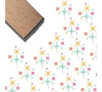 CRASPIRE 0.6 Inch/15mm Stars Wooden Rubber Stamps Star Pattern Handle Stamp Vintage Print Small Square Bumble Reusable Natural Wood Durable Rubber for Card Making DIY Scrapbooking Letters Diary Albums