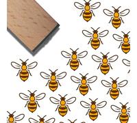 CRASPIRE 0.6 Inch Mini Bee Rubber Stamp Wood Stamps Small Square Bumble bee Pattern Rubber Stamps for Card Making Diy Art Crafts Scrapbooking Journal Letter Planner Decorative Albums Envelope Photo