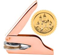 CRASPIRE 1.65" Castle Book Embosser Stamp Custom Personalized Vampire Adventure Fantasy Rose Gold Stainless Steel Brass Handle Seal Hand Held Embossing for Graduation Birthday Envelope Invitation