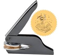 CRASPIRE 1.65" Dragon Embosser Book Stamp Custom Personalized Sword Library Black Stainless Steel Brass Handle Seal Hand Held Embossing Stamper for Graduation Birthday Gift Envelope Wedding Invitation