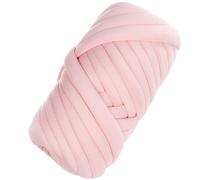 CRASPIRE 1 Roll 0.55 Lb Chunky Yarn Bulky Fluffy Yarn Knitting Giant Thick Thread DIY Crocheting 20mm Soft Polyester Lush Velvet Fabric Jumbo Tube Yarn for Handbags Pillows Blankets Crafts Pink Peach