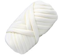 CRASPIRE 1 Roll 0.55 Lb Chunky Yarn Hand Knitting Jumbo Tube Bulky Fluffy Yarn DIY Crocheting 20mm Soft Polyester Thick Thread Lush Velvet Fabric Tube Yarn for Handbags Pillows Blankets Crafts White