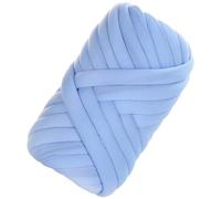 CRASPIRE 1 Roll 0.55 Lb Chunky Yarn Jumbo Tube Yarn Hand Knitting Giant Thick Bulky Fluffy Thread Crocheting 20mm Soft Polyester Lush Velvet Fabric Yarn for Handbags Pillows Blankets Crafts Blue