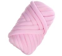 CRASPIRE 1 Roll 0.55 Lb Giant Arm Knitting Chunky Jumbo Tube Yarn Thick Thread DIY Crocheting 20mm Bulky Fluffy Soft Polyester Lush Velvet Fabric Tube Yarn for Handbags Pillows Blankets Crafts Pink