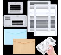 CRASPIRE 10 Pack Envelope Addressing Template Lettering Envelope Addressing Stencil Plastic Clear Straight Spacing Line Drawing Guide Template Rulers Sets for Journaling Lettering Guide Cards Writing