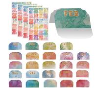 CRASPIRE 10 Sheets Monthly Tabs Planner Stickers Days of The Week Calendar Stickers Double Sided Writable Self-Adhesive Labels Stickers Index Markers Gradient Color for Office School Study Accessories