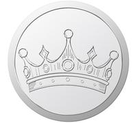 CRASPIRE 100pcs 1.5 Inch Crown Silver Foil Stickers Embossed Envelope Seals Stickers Round Self Adhesive Stickers Medal Decoration Label for Graduation Season Award Certificate Seals