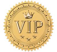 CRASPIRE 100Pcs 2 inch Embossed Envelope Seals Stickers VIP Envelope Stickers Vintage Star Crown Gold Foil Stickers with Serrated Edge Labels for Envelopes Diplomas Certificates Supplies DIY