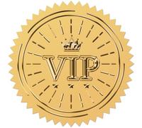 CRASPIRE 100Pcs 2 inch VIP Envelope Stickers Crown Gold Embossed Envelope Seals Vintage Foil Stickers with Serrated Edge Medal Decoration Labels for Envelopes Diplomas Certificates Supplies DIY
