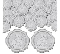 CRASPIRE 100pcs Genie Wax Seal Stickers Silver Fairy Mushroom Star Decoration Stickers Adhesive Envelope Sealing Stickers for Wedding Invitation Envelope Decor Christmas Birthday Party Craft Scrapbook