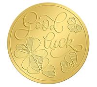 CRASPIRE 100PCS Gold Foil Stickers Clover Good Luck Embossed Certificate Self Adhesive Stickers Medal Decoration Stickers Certification Graduation Corporate Saint Patrick's Day