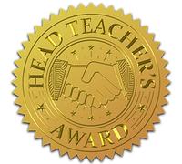 CRASPIRE 100PCS Gold Foil Stickers Embossed Certificate Seals Head Teacher's Award Self Adhesive Stickers Medal Decoration Stickers Certification Graduation Corporate Notary Seals Envelope