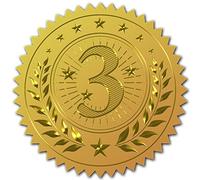 CRASPIRE 100pcs Gold Foil Stickers Embossed Certificate Seals Self Adhesive Stickers Medal Decoration Stickers Certification Graduation Corporate Notary Seals Envelope (3)