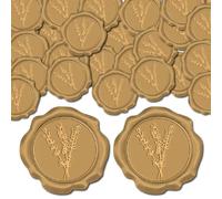CRASPIRE 100Pcs Lavender Plants Wax Seal Stickers Bronze Vintage Wedding Invitations Envelope Sealing Label Decal Self Adhesive for Gift Wrapping Birthday Greeting Cards Making Christmas Valentine Day