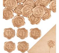 CRASPIRE 100Pcs Letter Wax Seal Sticker 5 Styles Initial Alphabet Vintage Self Adhesive Seal Stickers Sealing Label Decal Set for Invitations Envelope Wedding Birthday Cards Gift Wrapping (F S W J H)