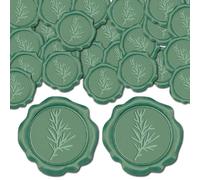 CRASPIRE 100Pcs Rosemary Wax Seal Stickers Bronze Plants Vintage Wedding Invitations Envelope Sealing Label Decal Self Adhesive for Gift Wrapping Birthday Greeting Cards Making Christmas Valentine Day