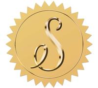 CRASPIRE 100pcs S Gold Foil Embossed Stickers 2" Letter Alphabets Vintage Foil Self Adhesive Sticker Decor Labels for Wedding Invitation Graduation Corporate Certificates Diplomas Gift Wrapping Decor